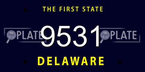 9531 Delaware License Plate