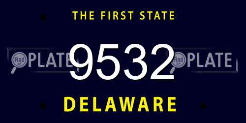 9532 Delaware License Plate