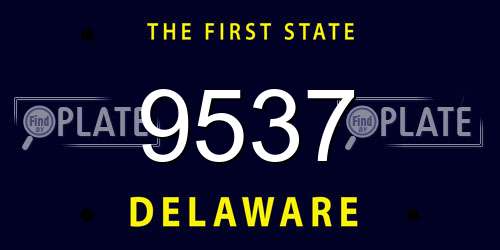 9537 Delaware License Plate