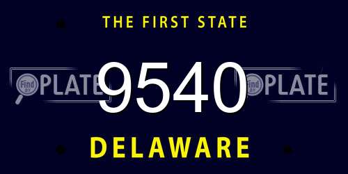 9540 Delaware License Plate