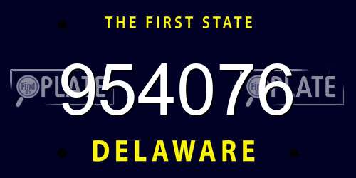 954076 Delaware License Plate
