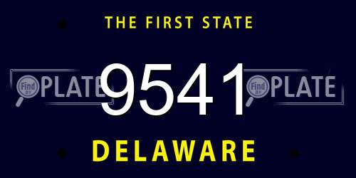 9541 Delaware License Plate