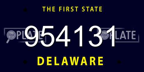 954131 Delaware License Plate