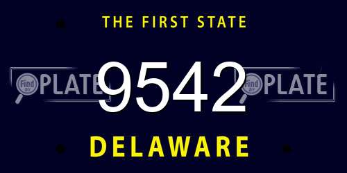 9542 Delaware License Plate