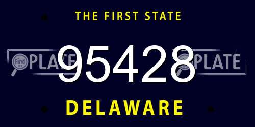 95428 Delaware License Plate
