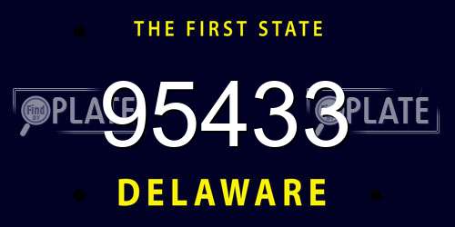 95433 Delaware License Plate