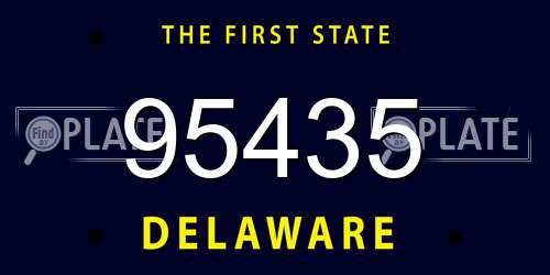 95435 Delaware License Plate