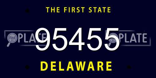 95455 Delaware License Plate