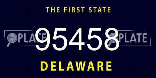 95458 Delaware License Plate