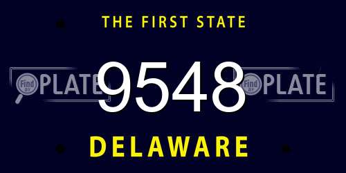 9548 Delaware License Plate