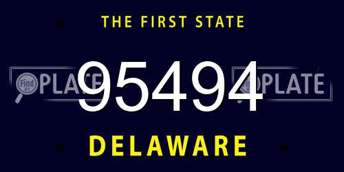 95494 Delaware License Plate