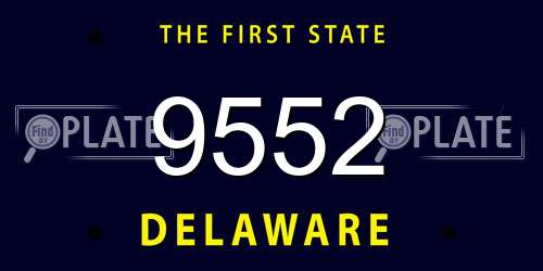 9552 Delaware License Plate