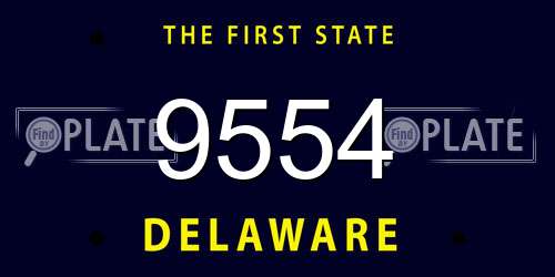 9554 Delaware License Plate