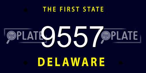 9557 Delaware License Plate