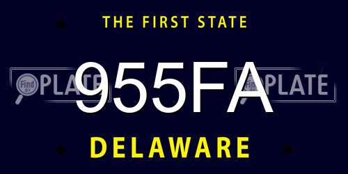 955FA Delaware License Plate