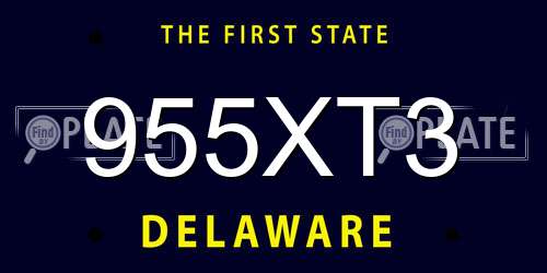 955XT3 Delaware License Plate