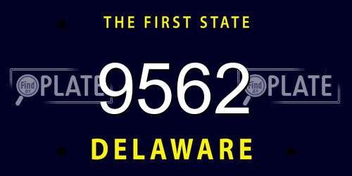 9562 Delaware License Plate