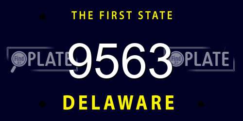 9563 Delaware License Plate