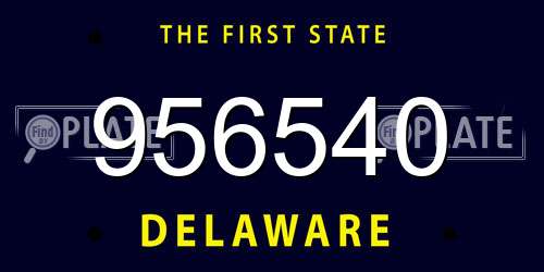 956540 Delaware License Plate