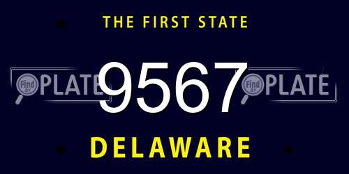 9567 Delaware License Plate