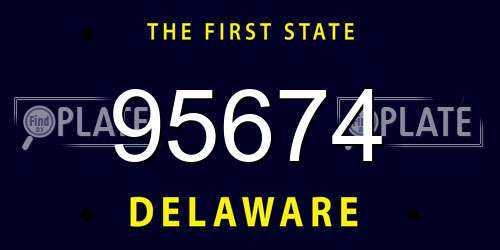 95674 Delaware License Plate