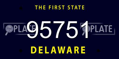 95751 Delaware License Plate