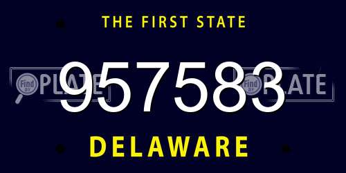 957583 Delaware License Plate