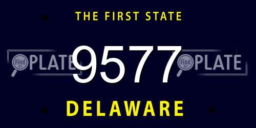 9577 Delaware License Plate