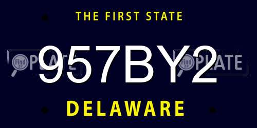 957BY2 Delaware License Plate