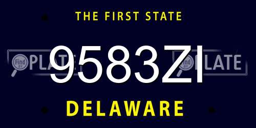 9583ZI Delaware License Plate