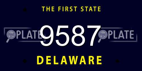 9587 Delaware License Plate