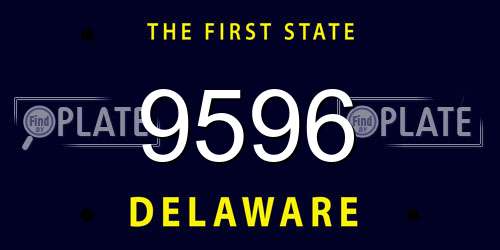 9596 Delaware License Plate