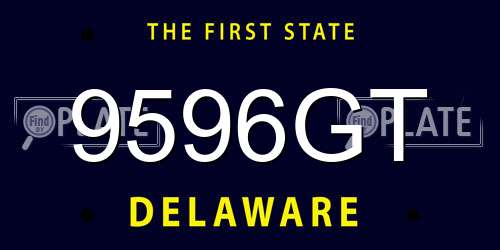 9596GT Delaware License Plate