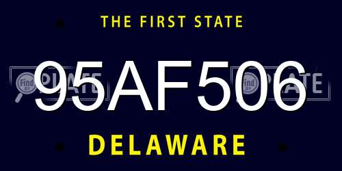 95AF506 Delaware License Plate