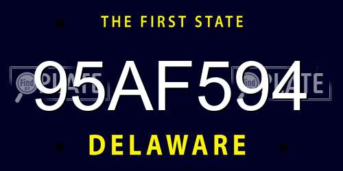 95AF594 Delaware License Plate