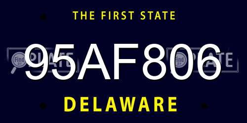 95AF806 Delaware License Plate