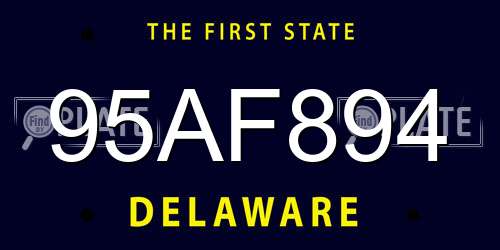 95AF894 Delaware License Plate