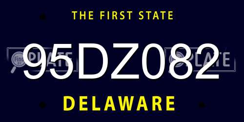 95DZ082 Delaware License Plate