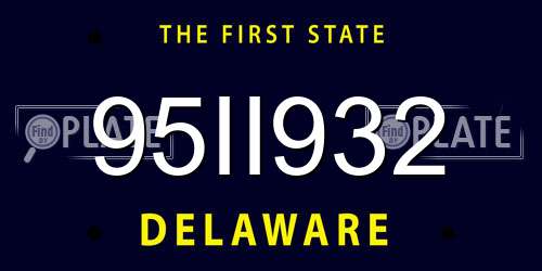 95II932 Delaware License Plate