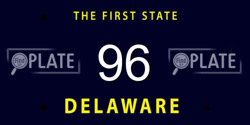 96 Delaware License Plate