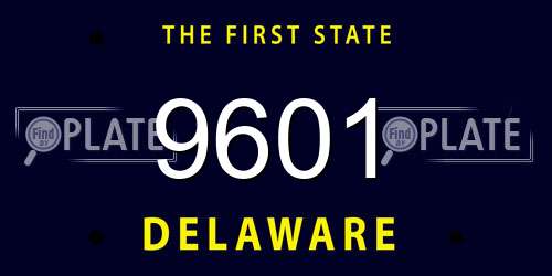 9601 Delaware License Plate