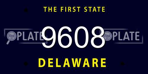 9608 Delaware License Plate
