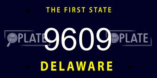 9609 Delaware License Plate