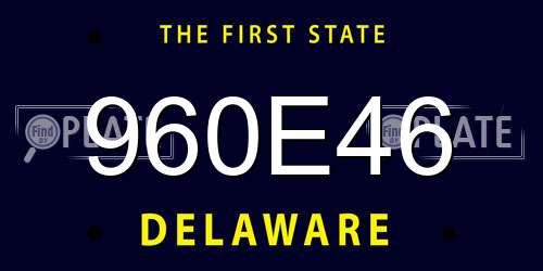 960E46 Delaware License Plate