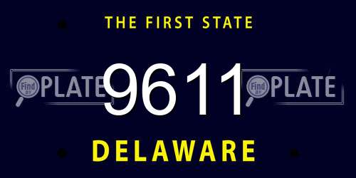 9611 Delaware License Plate