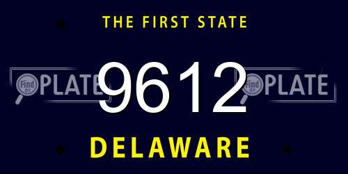 9612 Delaware License Plate