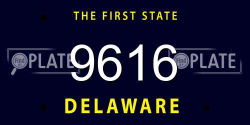 9616 Delaware License Plate
