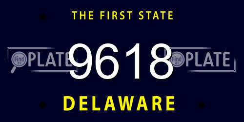 9618 Delaware License Plate