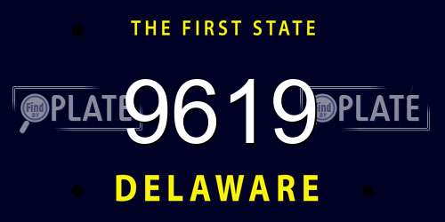 9619 Delaware License Plate