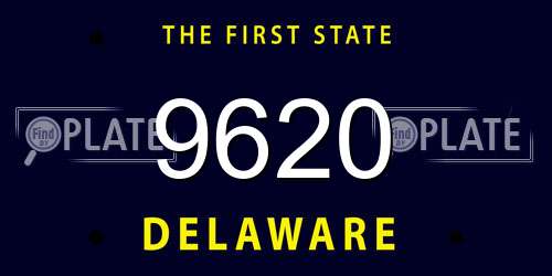 9620 Delaware License Plate